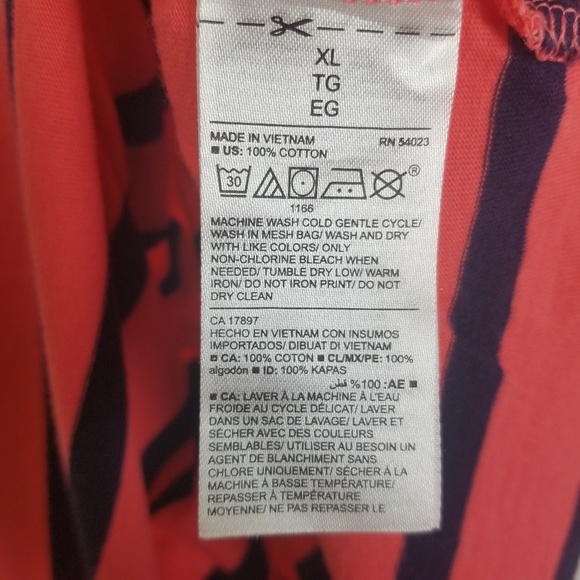Old Navy Striped Top Coral/Navy XL - Picture 4 of 4
